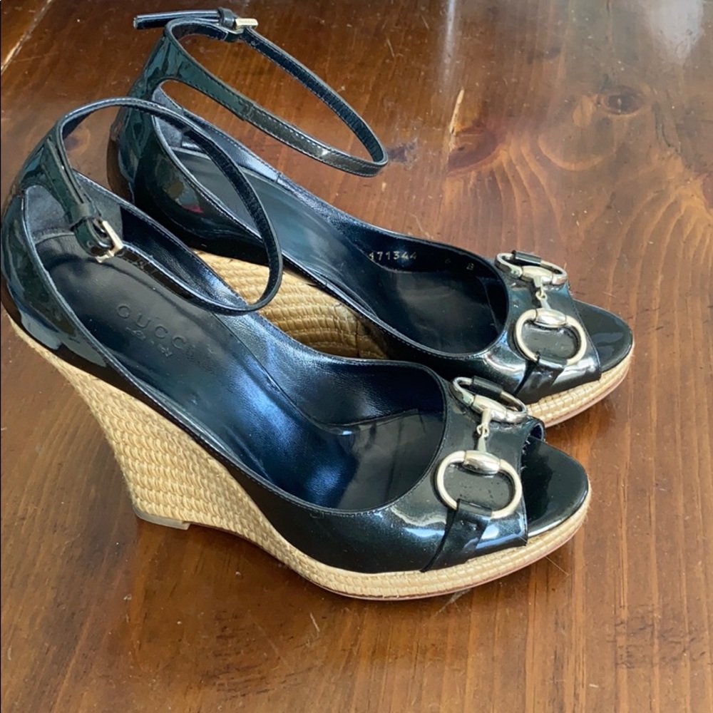 Black Gucci Wedges